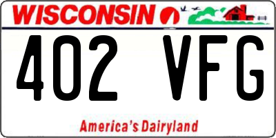 WI license plate 402VFG