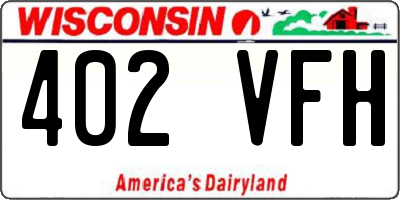WI license plate 402VFH