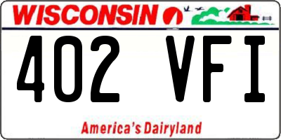 WI license plate 402VFI