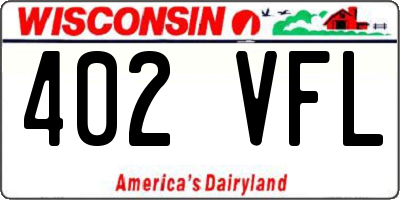 WI license plate 402VFL