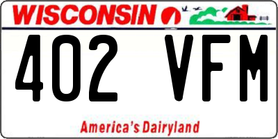 WI license plate 402VFM