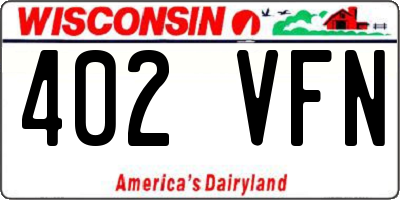 WI license plate 402VFN