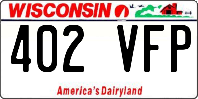 WI license plate 402VFP