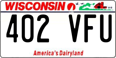 WI license plate 402VFU