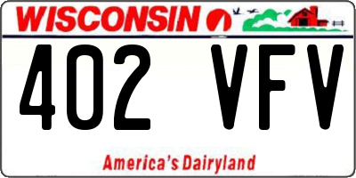 WI license plate 402VFV