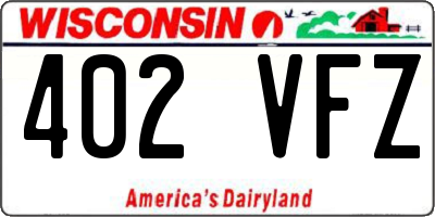 WI license plate 402VFZ