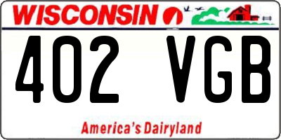 WI license plate 402VGB