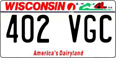 WI license plate 402VGC