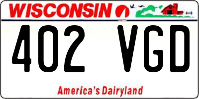 WI license plate 402VGD