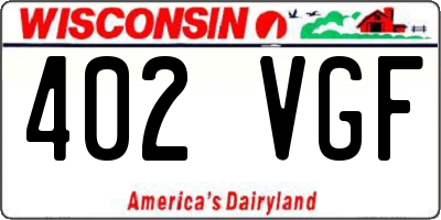 WI license plate 402VGF