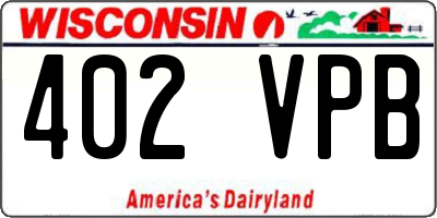 WI license plate 402VPB