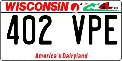 WI license plate 402VPE