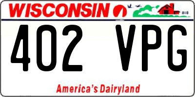 WI license plate 402VPG