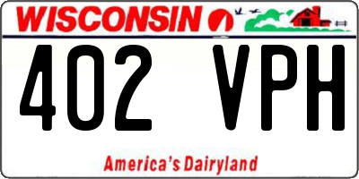 WI license plate 402VPH