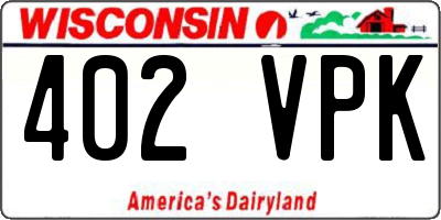 WI license plate 402VPK