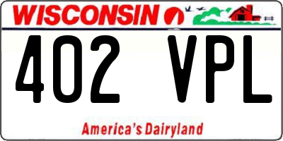 WI license plate 402VPL