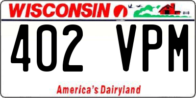WI license plate 402VPM