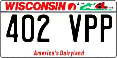 WI license plate 402VPP