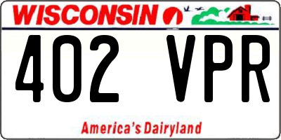 WI license plate 402VPR