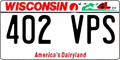 WI license plate 402VPS
