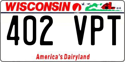 WI license plate 402VPT
