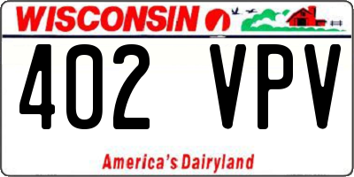 WI license plate 402VPV