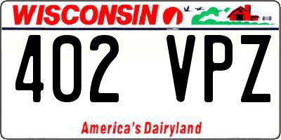 WI license plate 402VPZ