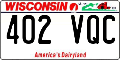 WI license plate 402VQC