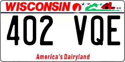 WI license plate 402VQE