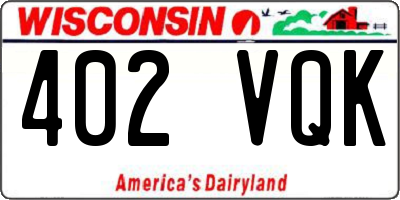 WI license plate 402VQK
