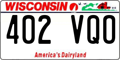 WI license plate 402VQO