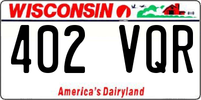 WI license plate 402VQR