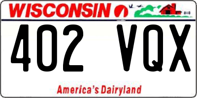 WI license plate 402VQX