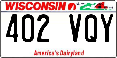 WI license plate 402VQY