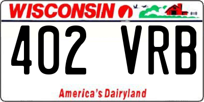 WI license plate 402VRB