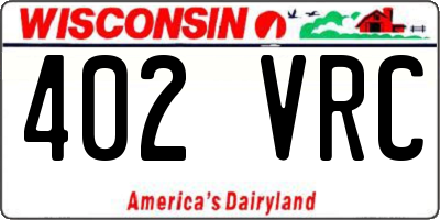 WI license plate 402VRC