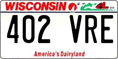 WI license plate 402VRE