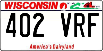 WI license plate 402VRF