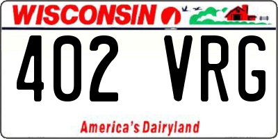 WI license plate 402VRG