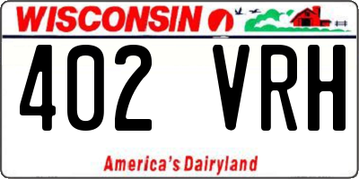 WI license plate 402VRH
