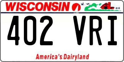 WI license plate 402VRI