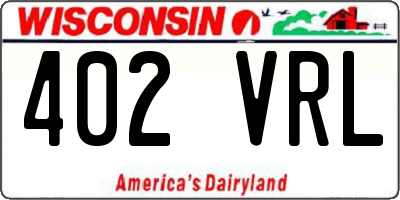 WI license plate 402VRL