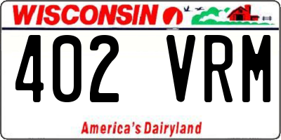 WI license plate 402VRM