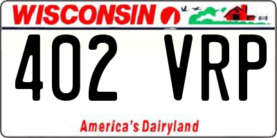 WI license plate 402VRP