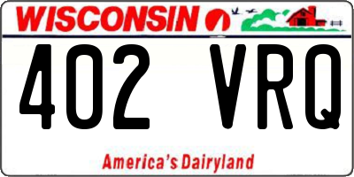WI license plate 402VRQ