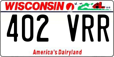 WI license plate 402VRR