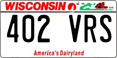 WI license plate 402VRS