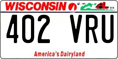 WI license plate 402VRU