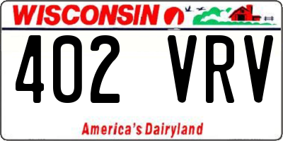 WI license plate 402VRV