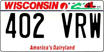 WI license plate 402VRW
